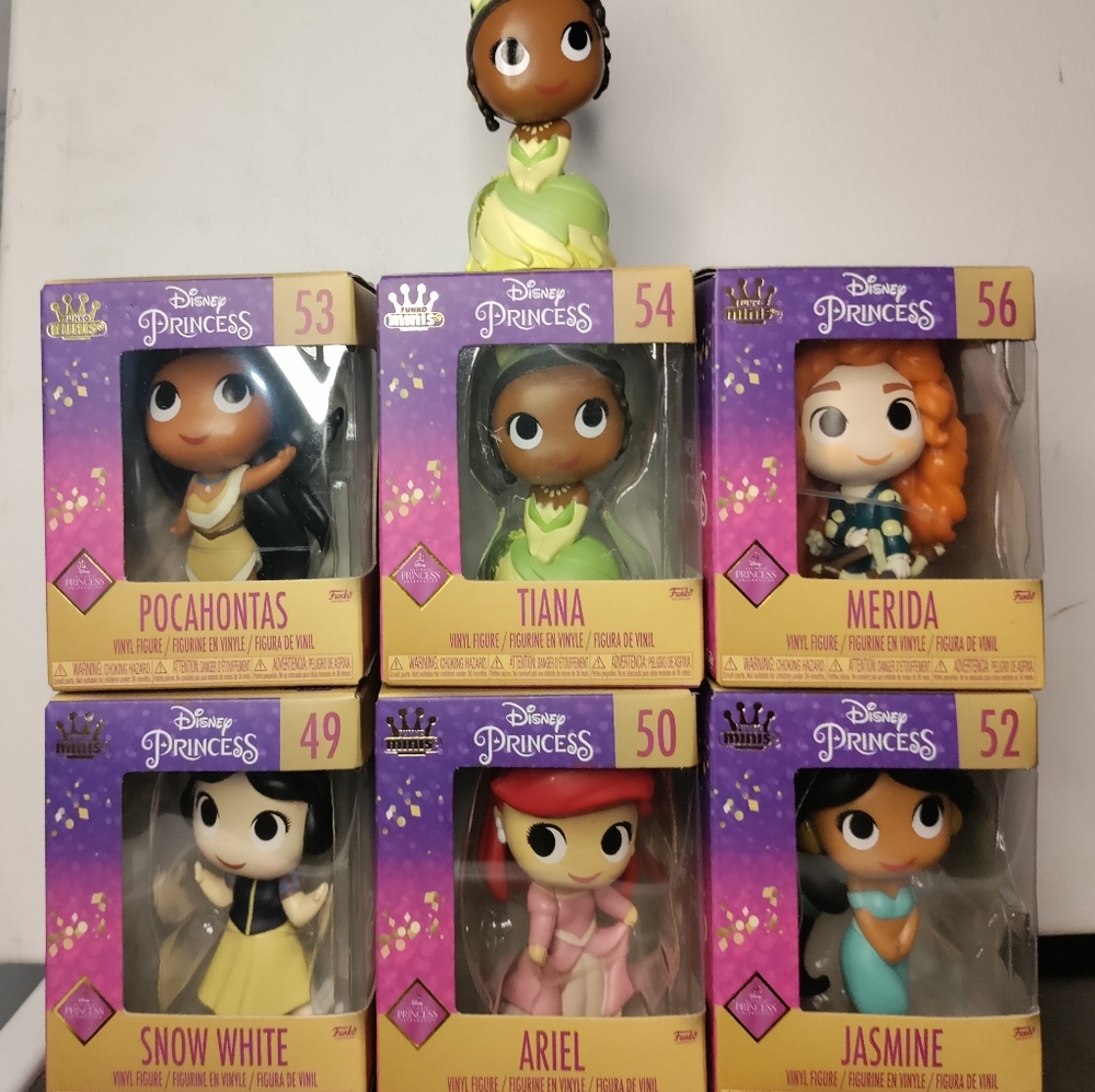Funko Mini's Disney Princess Jasmine, Ariel, Merida, Pocahontas, Tiana SOLD SEP